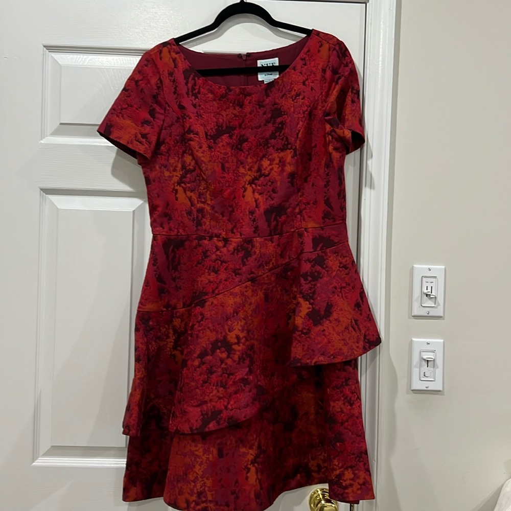 Nue by Shani brocade red dress